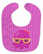 Load image into Gallery viewer, Nautical Pink Octopus with Glasses Baby Bib BB8909BIB