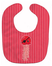 Load image into Gallery viewer, Nautical Pirate Jellyfish Red Baby Bib BB8914BIB
