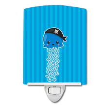 Load image into Gallery viewer, Nautical Pirate Jellyfish Blue Ceramic Night Light BB8915CNL