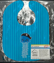 Load image into Gallery viewer, Nautical Pirate Jellyfish Blue Baby Bib BB8917BIB