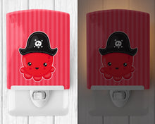 Load image into Gallery viewer, Nautical Pirate Octopus Red Ceramic Night Light BB8918CNL