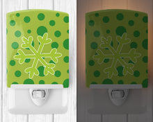 Load image into Gallery viewer, Christmas Snowflake Green Ceramic Night Light BB8948CNL