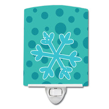 Load image into Gallery viewer, Christmas Snowflake Blue Ceramic Night Light BB8949CNL