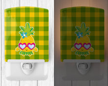 Load image into Gallery viewer, Pineapple Face with Heart Glasses Ceramic Night Light BB8965CNL