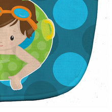 Load image into Gallery viewer, Summer Pool Boy in Tube Brunette Baby Bib BB8996BIB