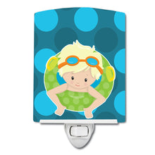 Load image into Gallery viewer, Summer Pool Boy in Tube Blonde Ceramic Night Light BB8997CNL