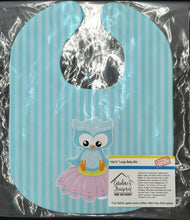 Load image into Gallery viewer, Girl Bird on Blue Baby Bib BB9046BIB