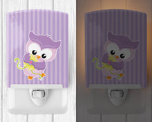 Load image into Gallery viewer, Girl Bird with Flowers Purple Ceramic Night Light BB9050CNL