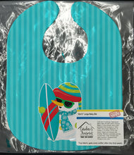 Load image into Gallery viewer, Beach Snowman Surfer Baby Bib BB9076BIB