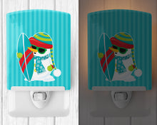 Load image into Gallery viewer, Beach Snowman Surfer Ceramic Night Light BB9076CNL