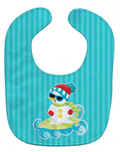 Load image into Gallery viewer, Beach Snowman Surfer Baby Bib BB9077BIB