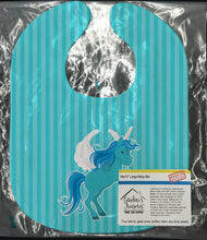 Load image into Gallery viewer, Unicorn Blue Stripes Baby Bib BB9086BIB