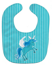 Load image into Gallery viewer, Unicorn Blue Stripes Baby Bib BB9086BIB