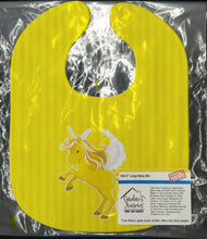 Load image into Gallery viewer, Unicorn Yellow Stripes Baby Bib BB9087BIB