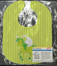 Load image into Gallery viewer, Unicorn Green Stripes Baby Bib BB9088BIB