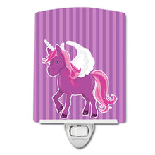 Load image into Gallery viewer, Unicorn Purple Stripes Ceramic Night Light BB9089CNL