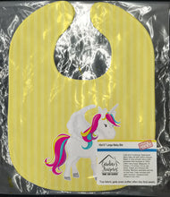 Load image into Gallery viewer, Unicorn Yellow Stripes Baby Bib BB9091BIB