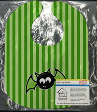 Load image into Gallery viewer, Halloween Bat Green Stripes Baby Bib BB9110BIB