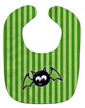 Load image into Gallery viewer, Halloween Bat Green Stripes Baby Bib BB9110BIB