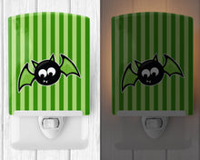Load image into Gallery viewer, Halloween Bat Green Stripes Ceramic Night Light BB9110CNL