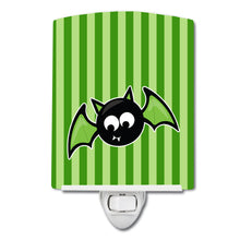 Load image into Gallery viewer, Halloween Bat Green Stripes Ceramic Night Light BB9110CNL