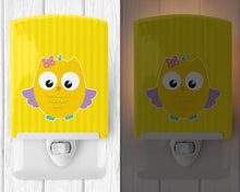 Load image into Gallery viewer, Owl and Yellow Stripes Ceramic Night Light BB9115CNL