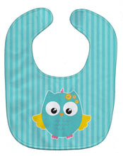 Load image into Gallery viewer, Owl and Blue Stripes Baby Bib BB9116BIB
