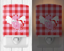 Load image into Gallery viewer, Cupid Monster Angel on Plaid #2 Ceramic Night Light BB9121CNL