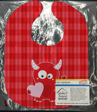 Load image into Gallery viewer, Cupid Monster Angel on Plaid Baby Bib BB9123BIB