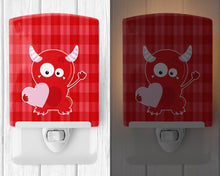 Load image into Gallery viewer, Cupid Monster Angel on Plaid #3 Ceramic Night Light BB9123CNL