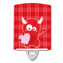 Load image into Gallery viewer, Cupid Monster Angel on Plaid #3 Ceramic Night Light BB9123CNL