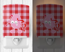 Load image into Gallery viewer, Cupid Monster Angel on Plaid #5 Ceramic Night Light BB9125CNL