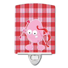 Load image into Gallery viewer, Cupid Monster Angel on Plaid #5 Ceramic Night Light BB9125CNL