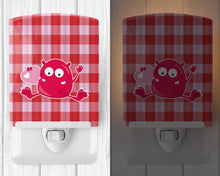 Load image into Gallery viewer, Cupid Monster Angel on Plaid #6 Ceramic Night Light BB9126CNL