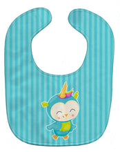 Load image into Gallery viewer, Bird Unicorn on Blue Stripes Baby Bib BB9142BIB