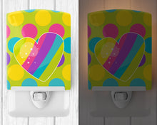 Load image into Gallery viewer, Multicolor Rainbow Heart Ceramic Night Light BB9145CNL