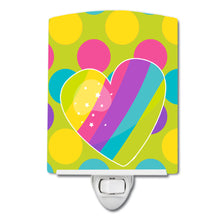 Load image into Gallery viewer, Multicolor Rainbow Heart Ceramic Night Light BB9145CNL