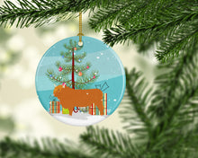 Load image into Gallery viewer, Highland Cow Christmas Ornament - Round Ceramic Ornament – Artist-Designed Keepsake Decoration BB9187CO1