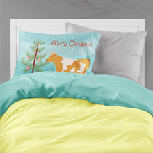 Load image into Gallery viewer, Guernsey Cow Christmas Fabric Standard Pillowcase – Artistic Decorative Front, White Back BB9188PILLOWCASE