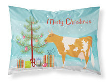 Load image into Gallery viewer, Guernsey Cow Christmas Fabric Standard Pillowcase – Artistic Decorative Front, White Back BB9188PILLOWCASE