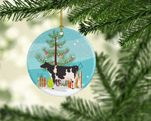 Load image into Gallery viewer, Holstein Cow Christmas Ornament - Round Ceramic Ornament – Artist-Designed Keepsake Decoration BB9189CO1