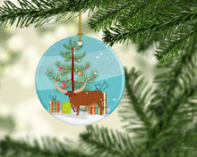 Load image into Gallery viewer, Ankole-Watusu Cow Christmas Ornament - Round Ceramic Ornament – Artist-Designed Keepsake Decoration BB9190CO1
