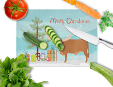 Load image into Gallery viewer, Ankole-Watusu Cow Christmas Glass Cutting Boards – Durable, Decorative Kitchen Art Large BB9190LCB