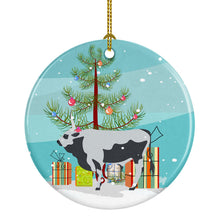 Load image into Gallery viewer, Hungarian Grey Steppe Cow Christmas Ornament - Round Ceramic Ornament – Artist-Designed Keepsake Decoration BB9191CO1