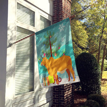 Load image into Gallery viewer, Zebu Indicine Cow Christmas Flag Canvas House Size BB9192CHF