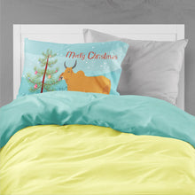 Load image into Gallery viewer, Zebu Indicine Cow Christmas Fabric Standard Pillowcase – Artistic Decorative Front, White Back BB9192PILLOWCASE