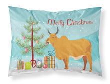 Load image into Gallery viewer, Zebu Indicine Cow Christmas Fabric Standard Pillowcase – Artistic Decorative Front, White Back BB9192PILLOWCASE