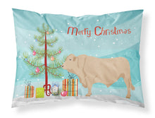 Load image into Gallery viewer, Charolais Cow Christmas Fabric Standard Pillowcase – Artistic Decorative Front, White Back BB9193PILLOWCASE