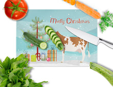 Load image into Gallery viewer, Ayrshire Cow Christmas Glass Cutting Boards – Durable, Decorative Kitchen Art Large BB9194LCB
