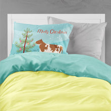 Load image into Gallery viewer, Ayrshire Cow Christmas Fabric Standard Pillowcase – Artistic Decorative Front, White Back BB9194PILLOWCASE